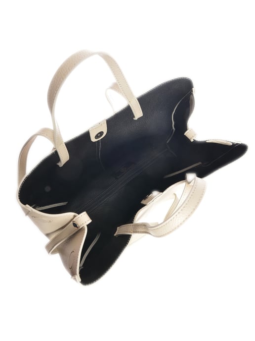 Luisa Vannini Beige Rundleer Tas - Image 4