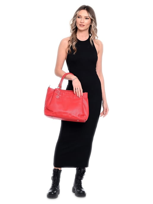 Luisa Vannini Rood Rundleer Tas - Image 5