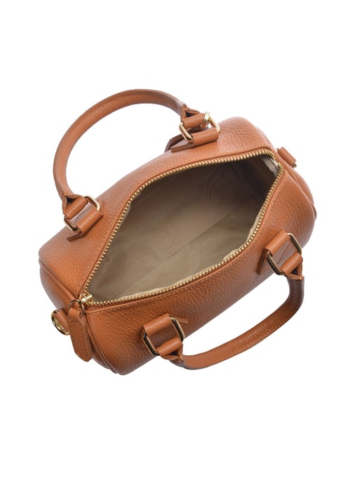 Luisa Vannini Brown Rundleer Tas - Image 4
