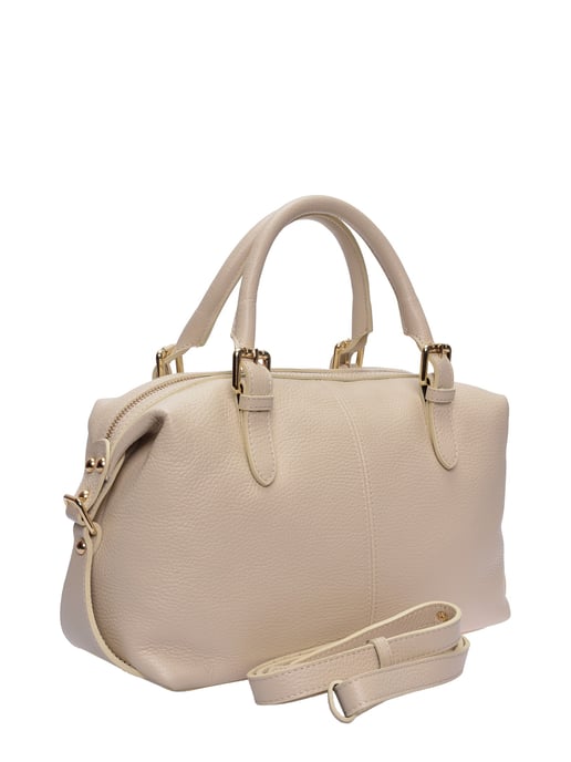 Luisa Vannini Beige Rundleer Tas - Image 2
