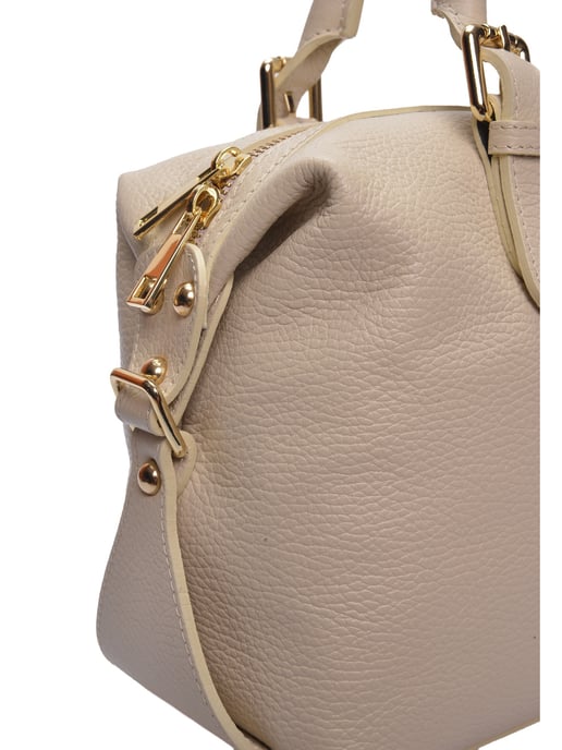 Luisa Vannini Beige Rundleer Tas - Image 3