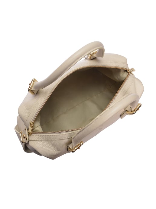 Luisa Vannini Beige Rundleer Tas - Image 4