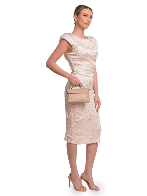 Luisa Vannini Beige Leather Bag - Image 5