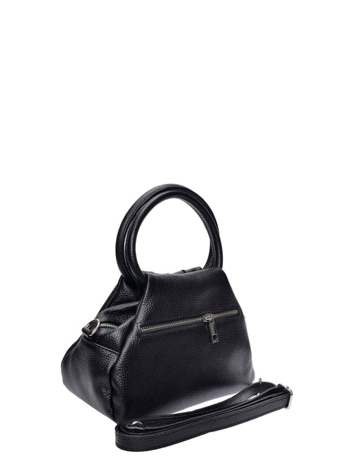 Luisa Vannini Zwart Rundleer Tas - Image 2