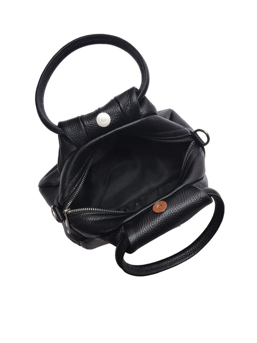 Luisa Vannini Zwart Rundleer Tas - Image 4