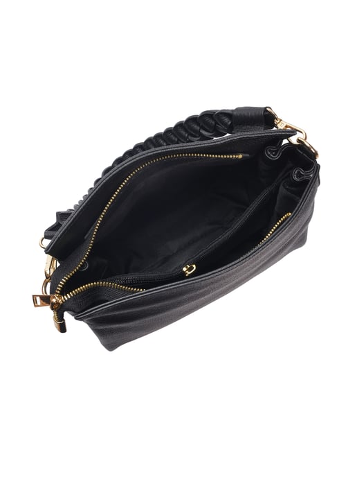 Isabella Rhea Zwart Rundleer Tas - Image 4
