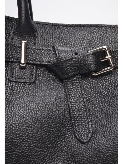 Anna Luchini Zwart Rundleer Tas - Image 3