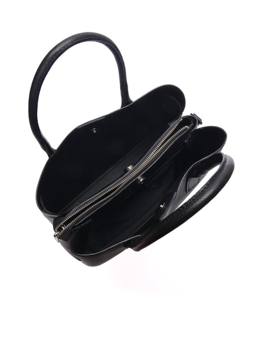 Anna Luchini Zwart Rundleer Tas - Image 4