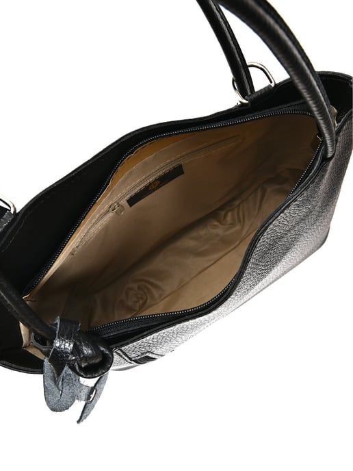 Anna Luchini Zwart Rundleer Tas - Image 4