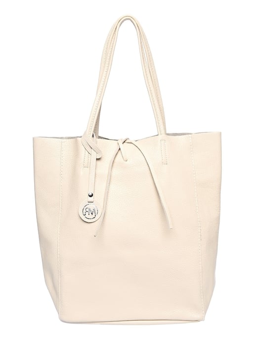 Roberta M Beige Rundleer Tas - Image 1