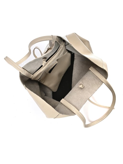 Roberta M Beige Rundleer Tas - Image 4
