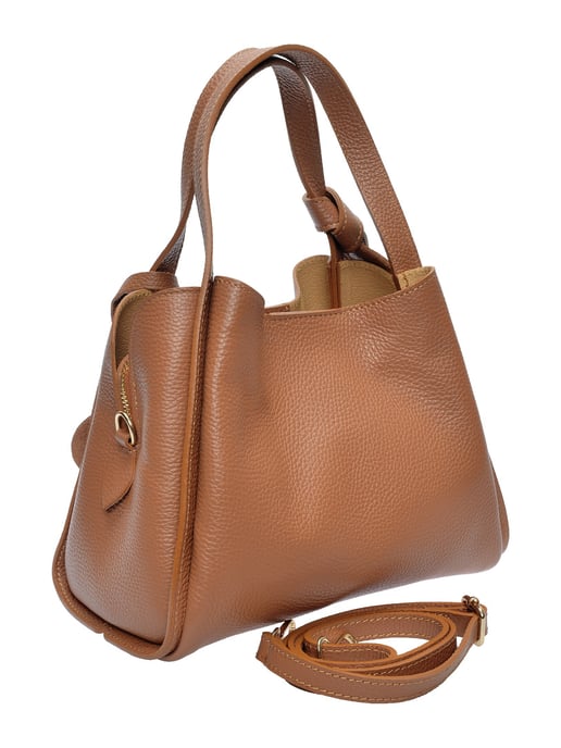 Anna Luchini Brown Rundleer Tas - Image 2