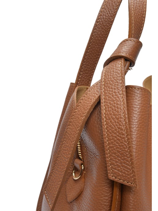 Anna Luchini Brown Rundleer Tas - Image 3