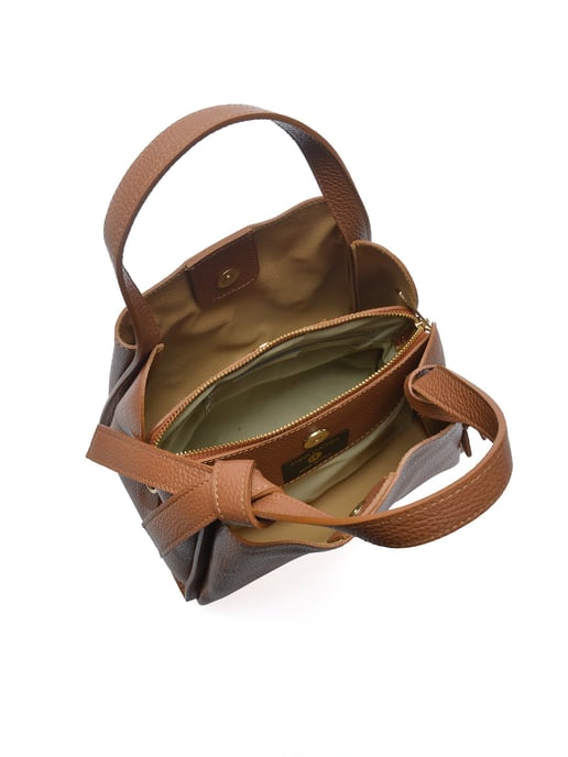 Anna Luchini Brown Rundleer Tas - Image 4