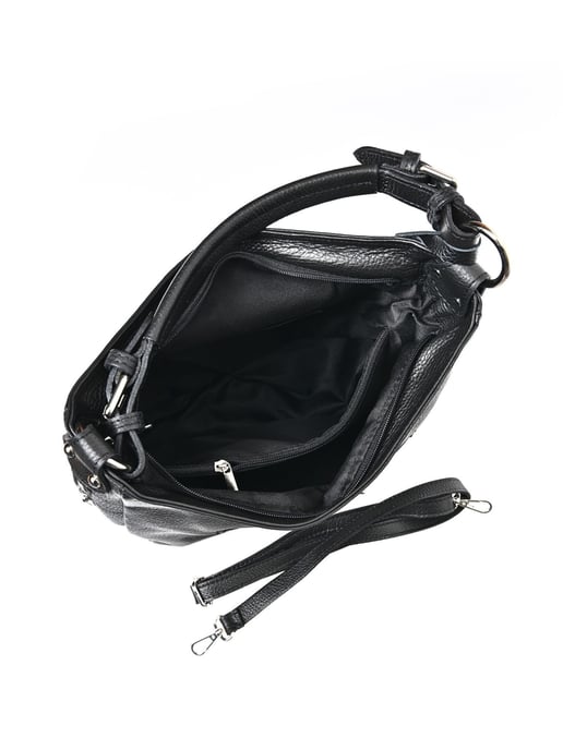 Anna Luchini Zwart Rundleer Tas - Image 4