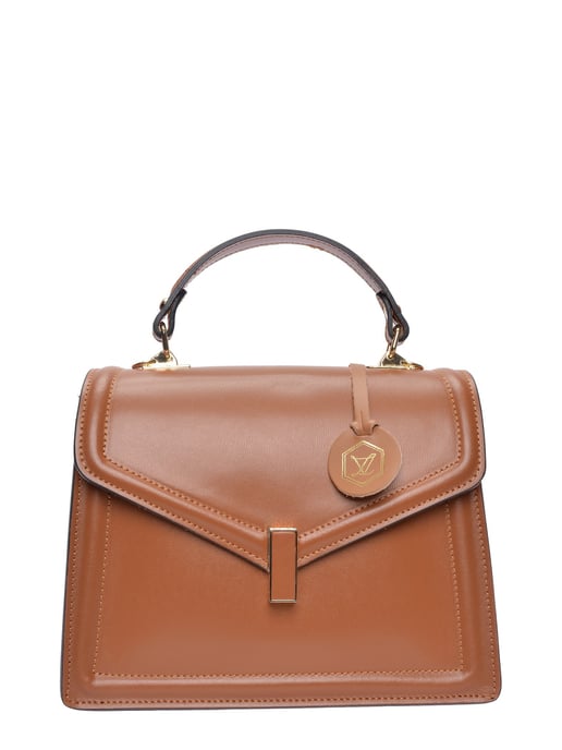 Luisa Vannini Brown Rundleer Tas - Image 1