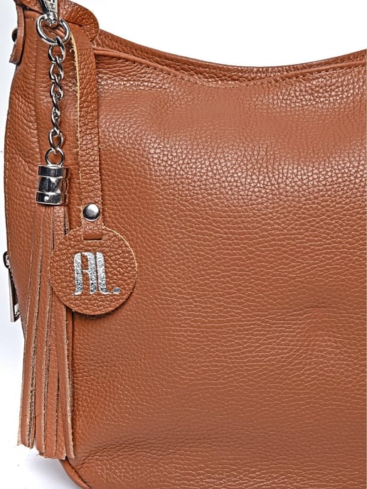 Anna Luchini Brown Rundleer Tas - Image 3