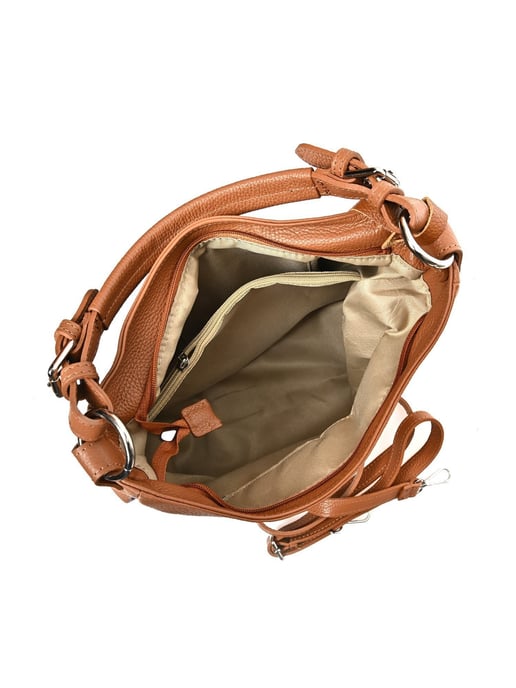Anna Luchini Brown Rundleer Tas - Image 4