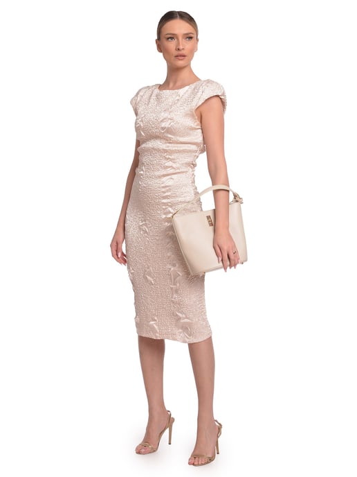 Luisa Vannini Beige Rundleer Tas - Image 5