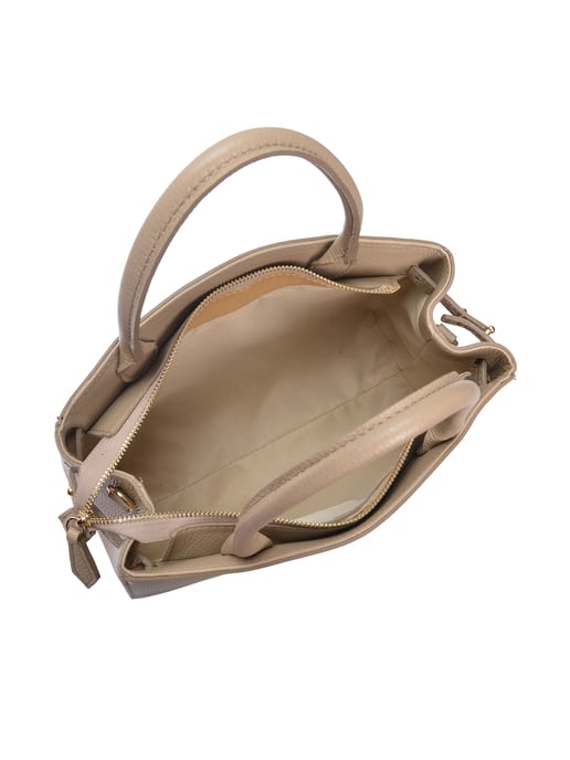 Isabella Rhea Beige Rundleer Tas - Image 4