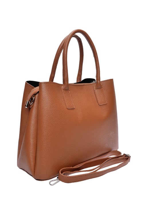 Anna Luchini Brown Rundleer Tas - Image 2