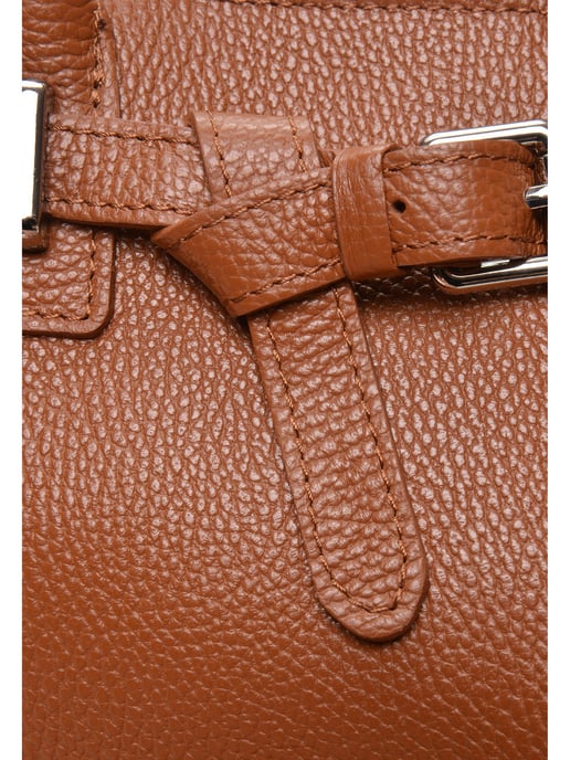 Anna Luchini Brown Rundleer Tas - Image 3