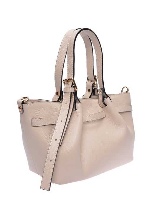 Luisa Vannini Beige Rundleer Tas - Image 2