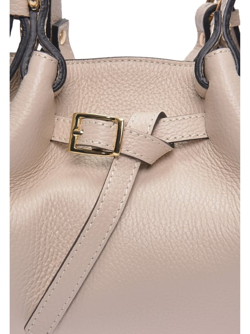 Luisa Vannini Beige Rundleer Tas - Image 3