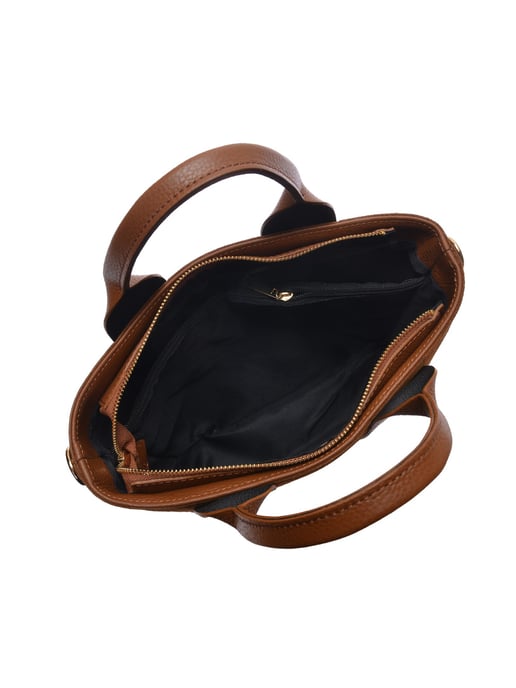 Luisa Vannini Brown Rundleer Tas - Image 4