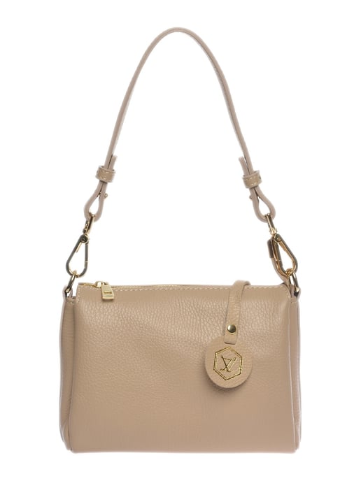 Luisa Vannini Beige Rundleer Tas - Image 1
