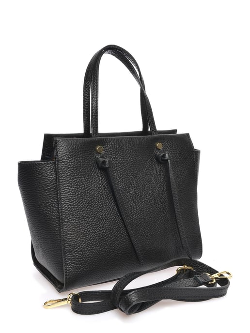 Anna Luchini Zwart Rundleer Tas - Image 2