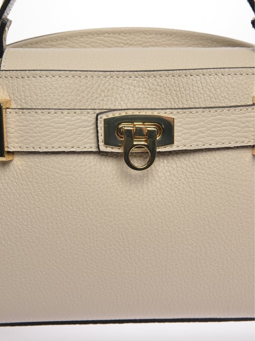Isabella Rhea Beige Rundleer Tas - Image 3