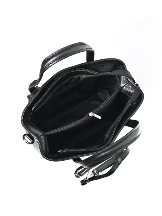 Anna Luchini Zwart Rundleer Tas - Image 4