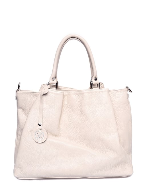 Luisa Vannini Beige Rundleer Tas - Image 1