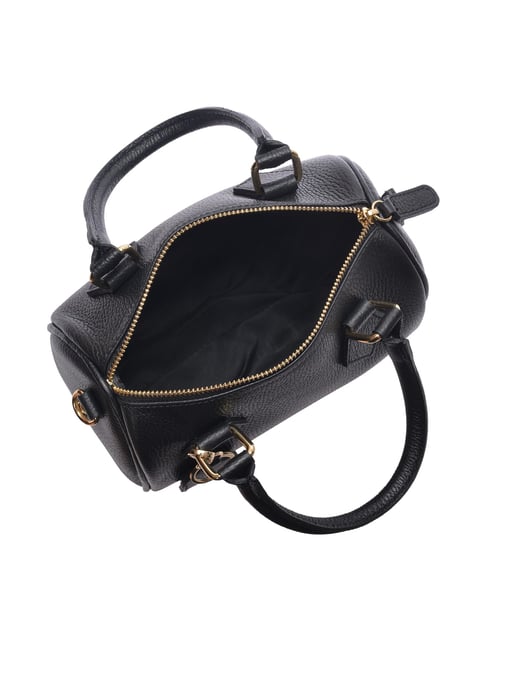 Luisa Vannini Zwart Rundleer Tas - Image 4