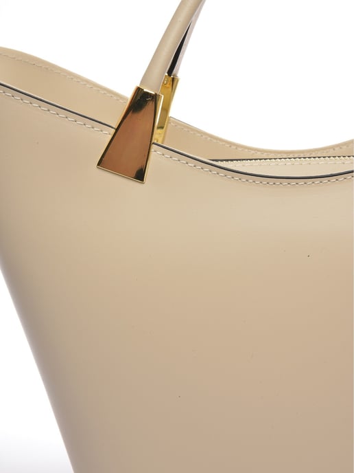 Roberta M Beige Rundleer Tas - Image 3