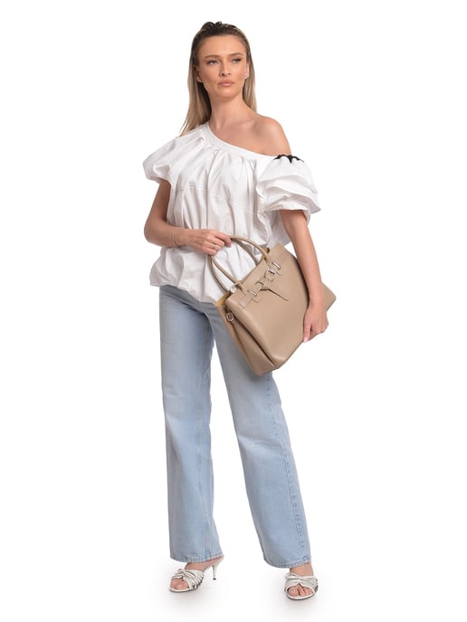 Anna Luchini Beige Leather Bag - Image 5