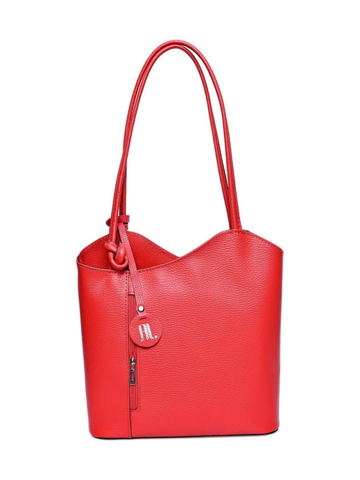 Anna Luchini Rood Rundleer Tas - Image 1
