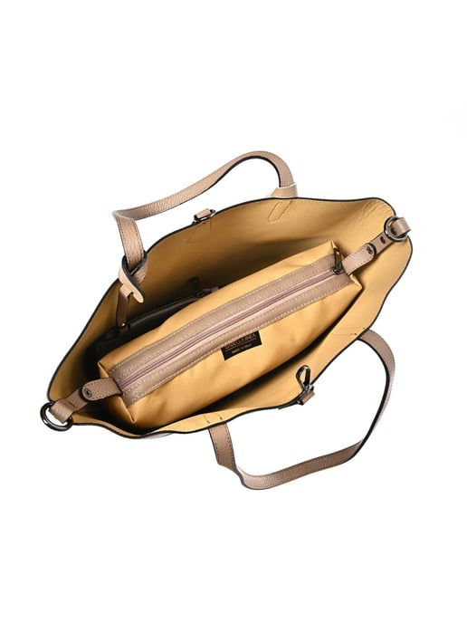Isabella Rhea Beige Rundleer Tas - Image 4