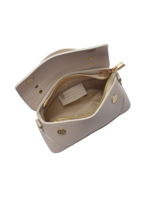 Luisa Vannini Beige Rundleer Tas - Image 4