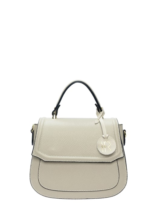 Isabella Rhea Beige Rundleer Tas - Image 1
