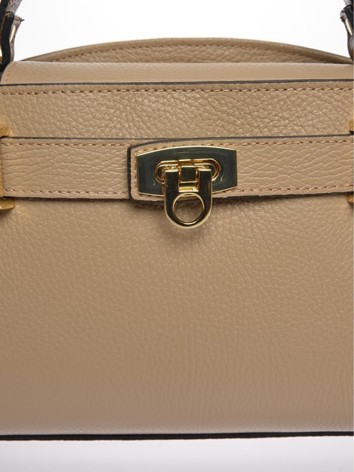 Isabella Rhea Beige Rundleer Tas - Image 3