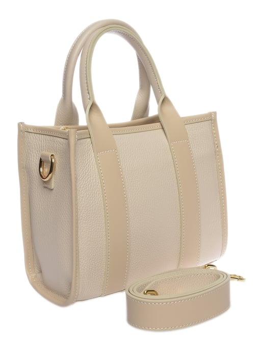 Isabella Rhea Beige Rundleer Tas - Image 2