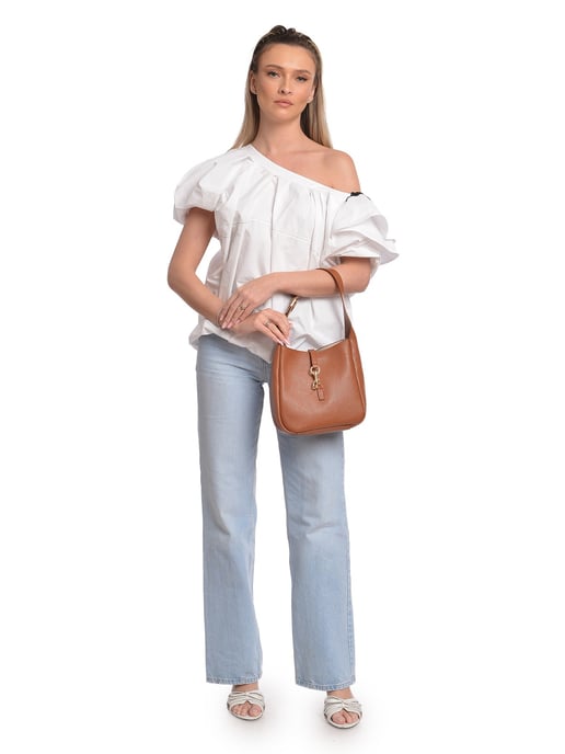 Anna Luchini Brown Rundleer Tas - Image 5