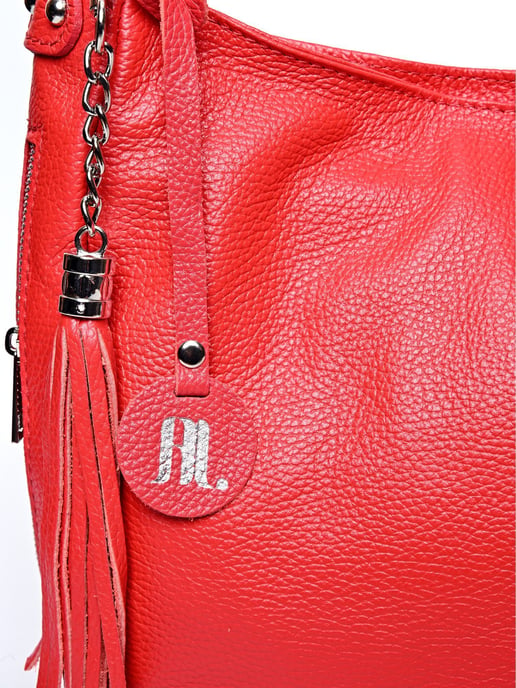 Anna Luchini Rood Rundleer Tas - Image 3
