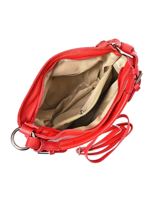 Anna Luchini Rood Rundleer Tas - Image 4