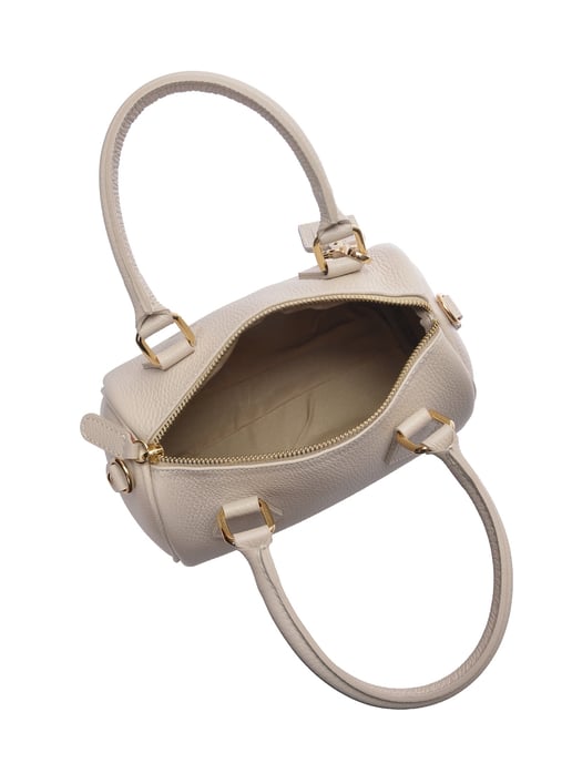 Luisa Vannini Beige Rundleer Tas - Image 4