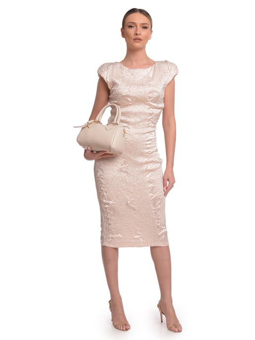 Luisa Vannini Beige Rundleer Tas - Image 5