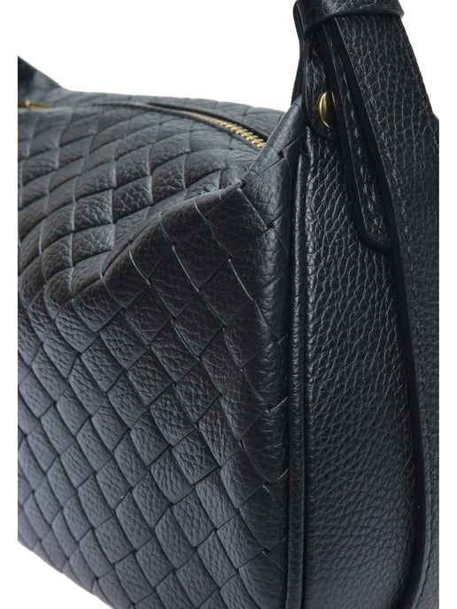 Anna Luchini Zwart Rundleer Tas - Image 3