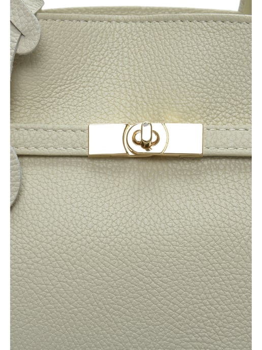 Anna Luchini Beige Rundleer Tas - Image 3